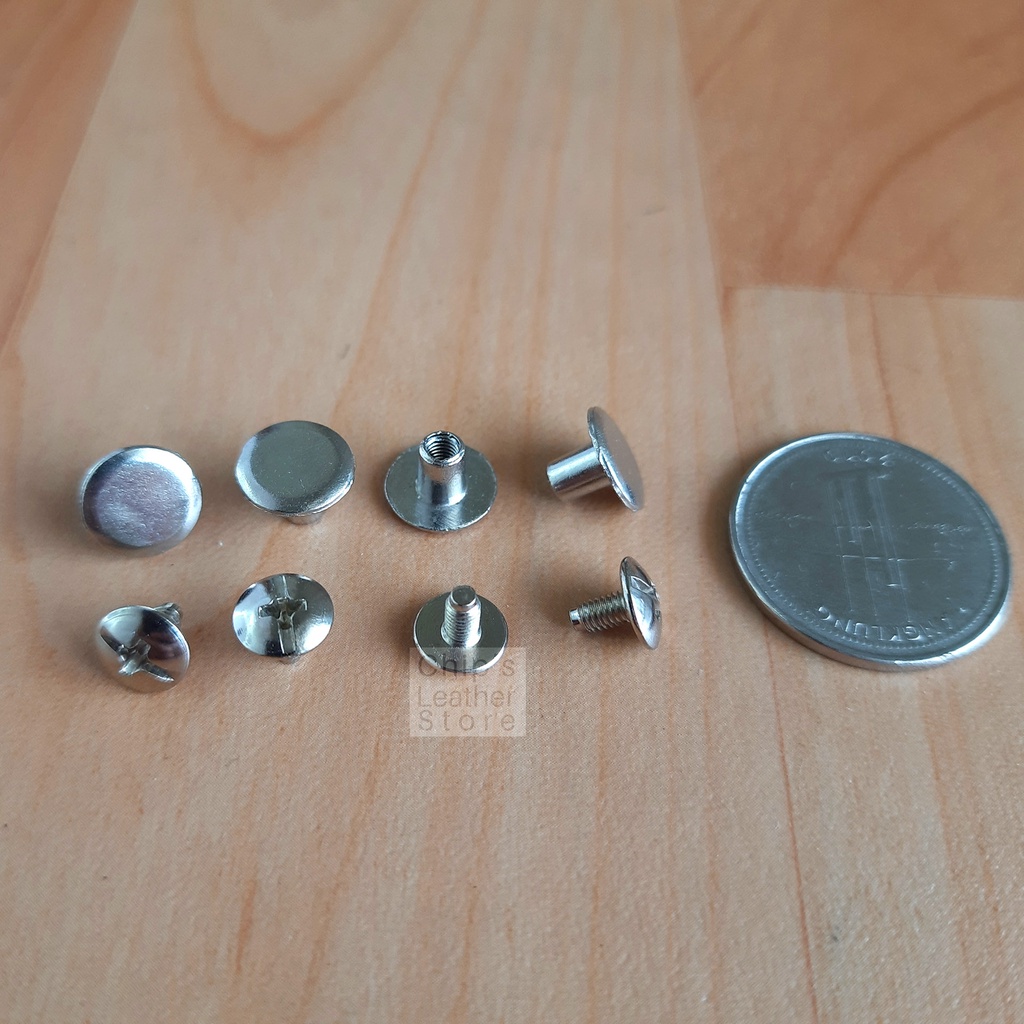 Baut/Mur/Paku keling untuk Sabuk/Ikat Pinggang Kulit (x4)