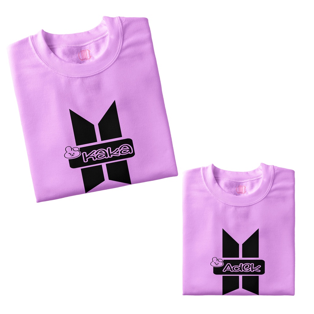 Baju Kaos Anak Lengan Pendek Couple Kaka Adek BTS Logo Army Design [ Harga 1 Baju