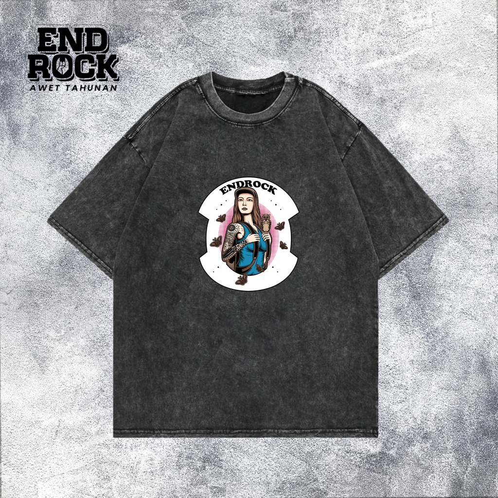 Kaos Oversize Wash Original Endrock Tema Adventure Girl DTF0046