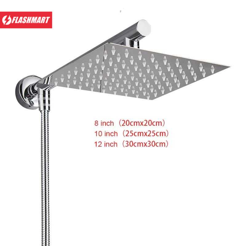 Flashmart Senlesen Kepala Head Shower Rainfall Stainless Steel Square 8 Inch - 201