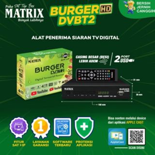 Set Top Box TV Digital Matrix Burger Hijau STB DVB T2 HD EWS