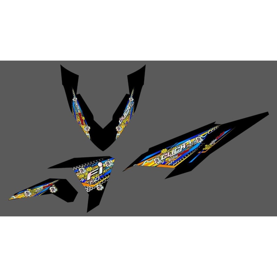 Striping Transparan Hologram Vario Led 125 vario Led 150 Flowers