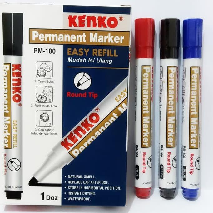 

KENKO SPIDOL PERMANENT MARKER PM-100 EASY REFILL ROUND TIP WATERPROOF