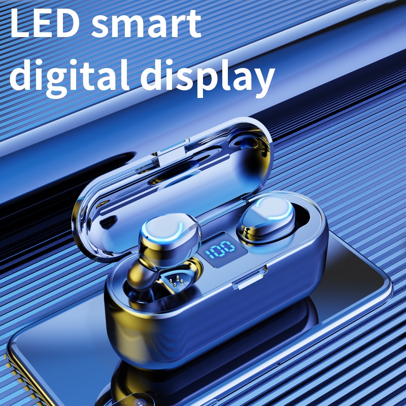 YZ Headset Bluetooth TWS EARPHONE X37-C Digital Indicator V5.1 BLUETOOTH Wireless Mega Bass Headphones Gaming Super Sports