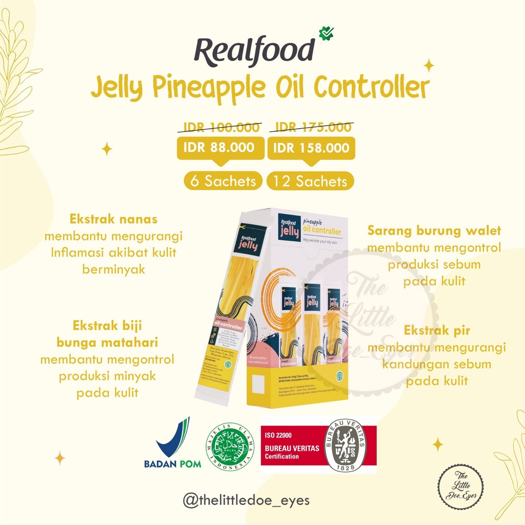 Realfood Bundle Mixy Jelly (2 varian x 12 pcs) Flawless / Pure / lychee Glutation