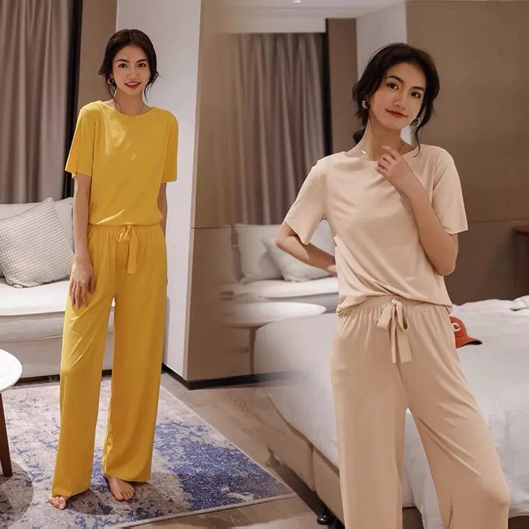 Baju tidur wanita panjang pakaian dalam rumah casual | Sleep wear Ice silk