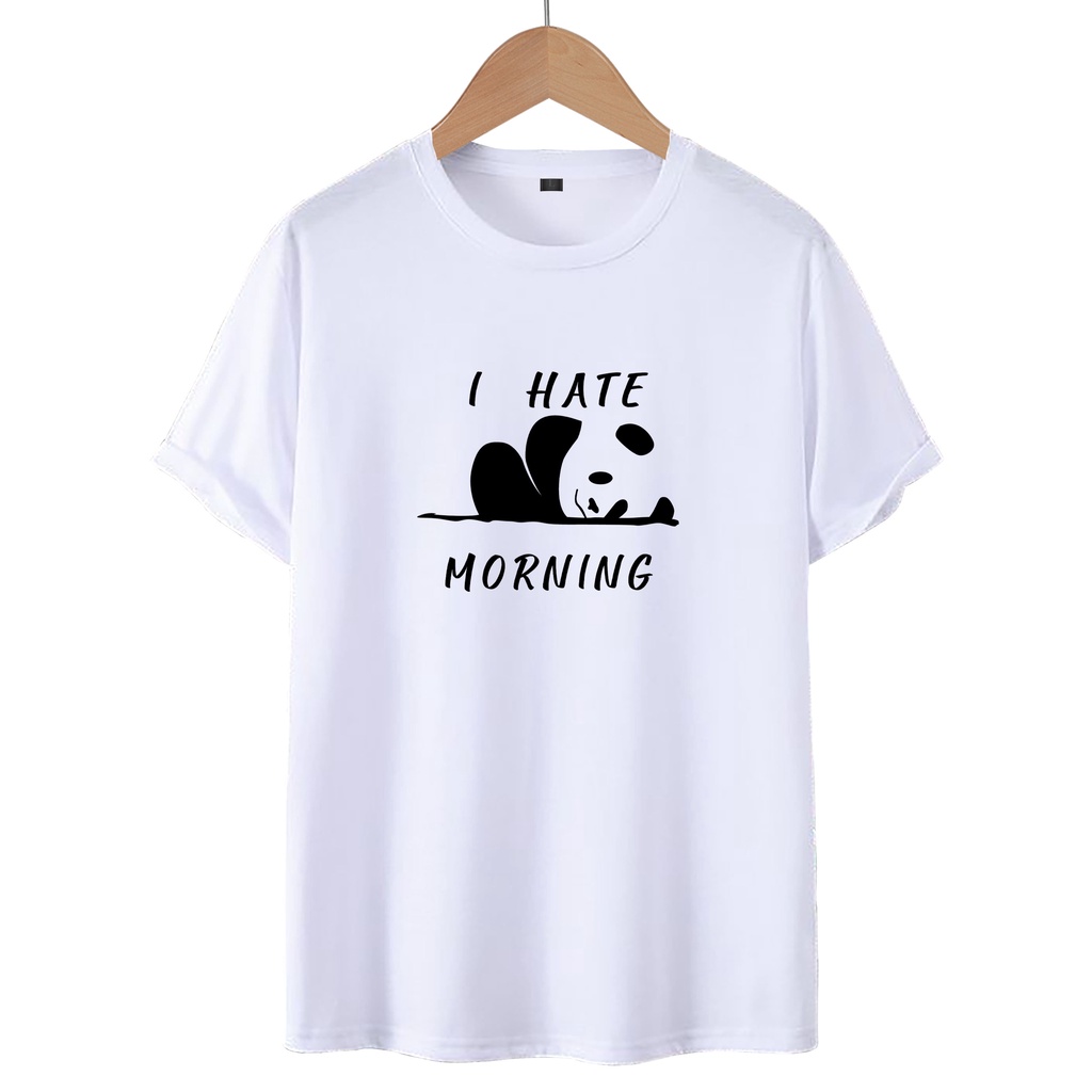 KAOS T-SHIRT I HATE MORNING / KAOS DISTRO WANITA.