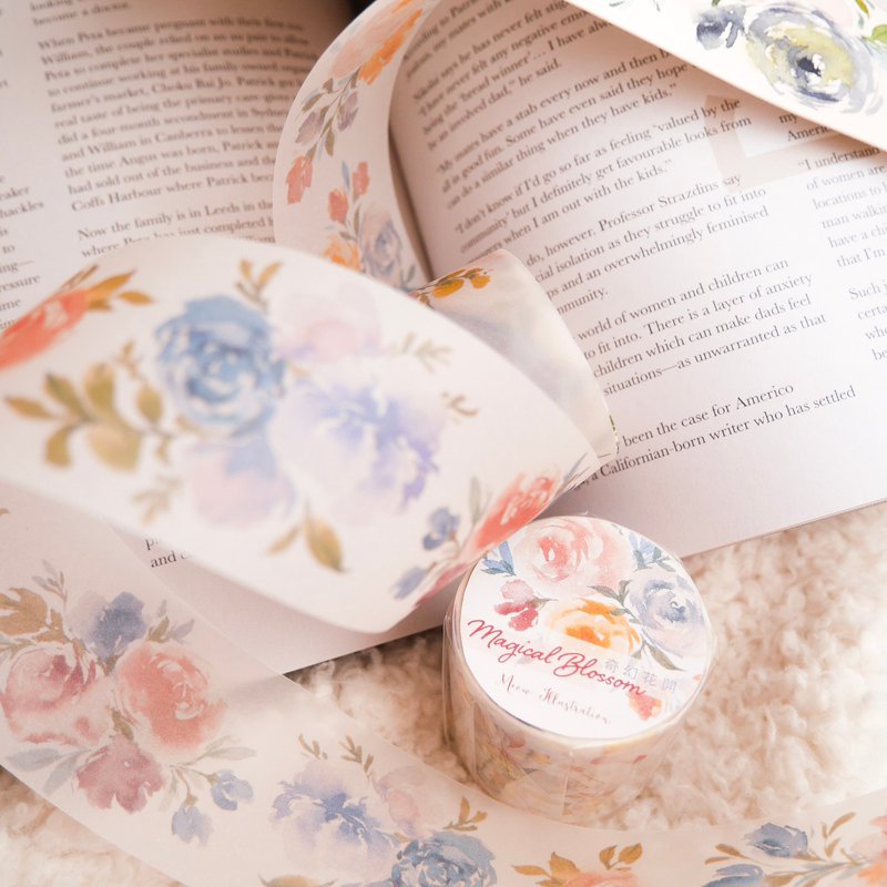 

Meow Illustration Magical Blossom Washi Tape (1 Loop Sample)