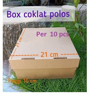

Box Kraft Polos Uk 21 X 21 X 10 / Box Kue Tart ( Per 10 Pcs )