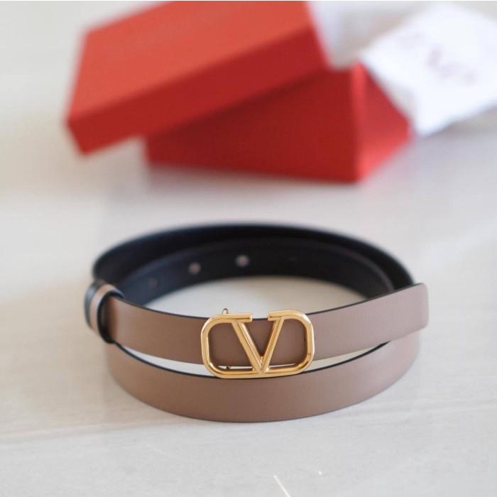 Valentino Vlogo Reversible Belt 2cm in nude/black ghw