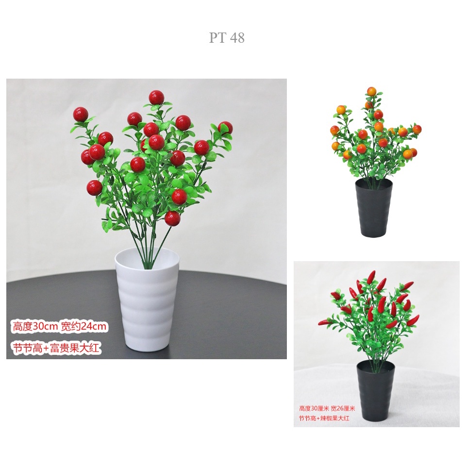 FYGALERY PT48 Pot Tanaman Hias Bunga Hias Plastik Ornamen Pot Bongsai Artificial Flower Decoration