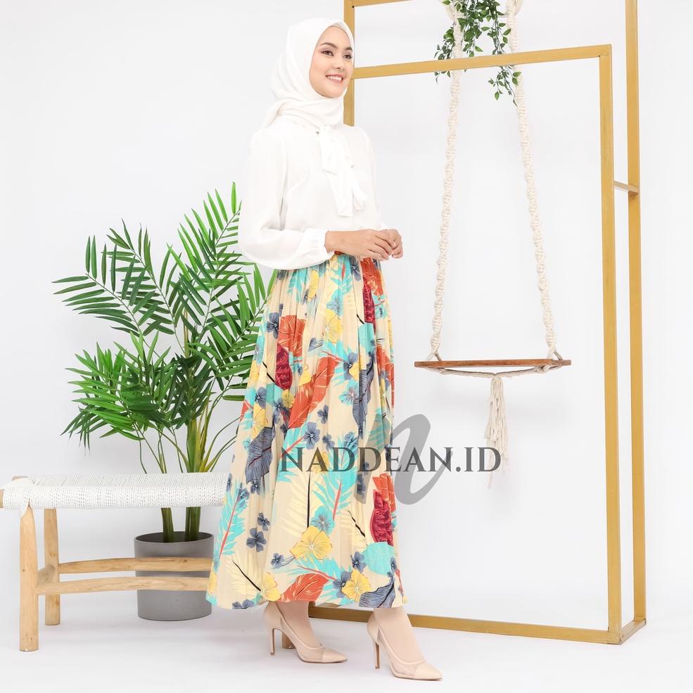[ART. 8976] Rok Plisket Prisket Pastel/ Rok Import / Rok Bunga / Maxi Skirt Motif Bunga Floral Kunin