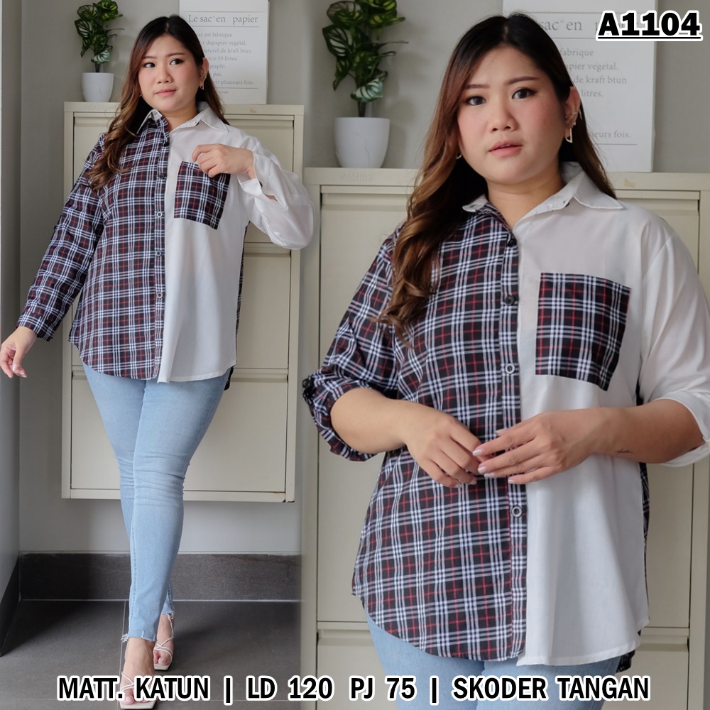 UNION11 - ATASAN WANITA JUMBO XXXL / BLOUSE JUMBO WANITA / ATASAN JUMBO WANITA LD 120 / KEMEJA JUMBO WANITA BB 80 KG VERSA