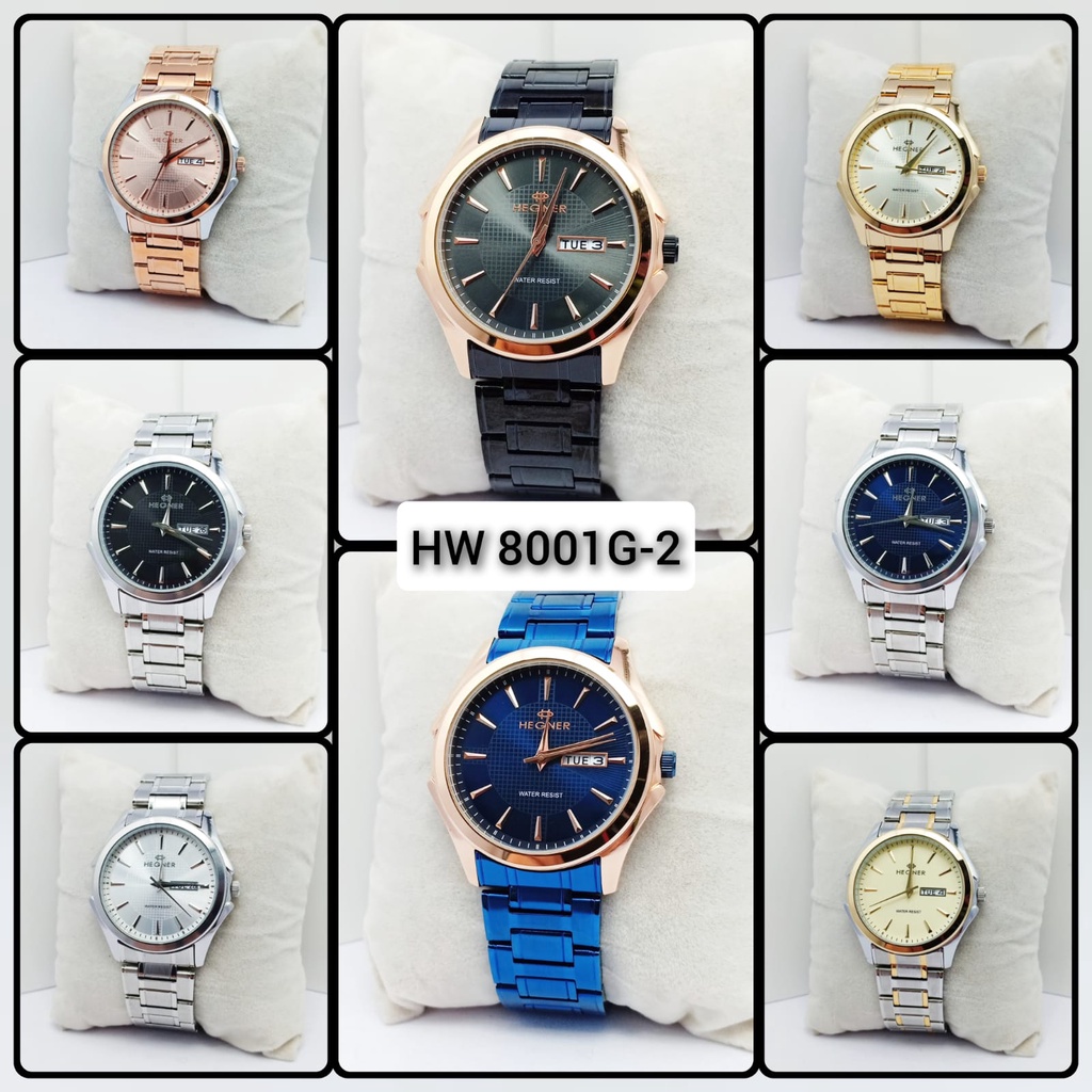 HEGNER JAM TANGAN RANTAI PRIA HW 8001G-2 ORIGINAL GARANSI RESMI