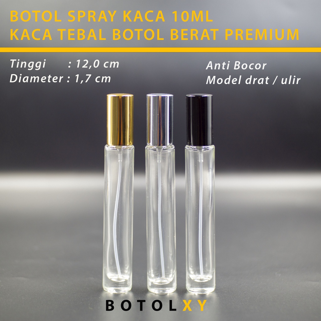 Botol Spray 10ml Kaca Tebal Berat - Refillable Travel Size Parfum