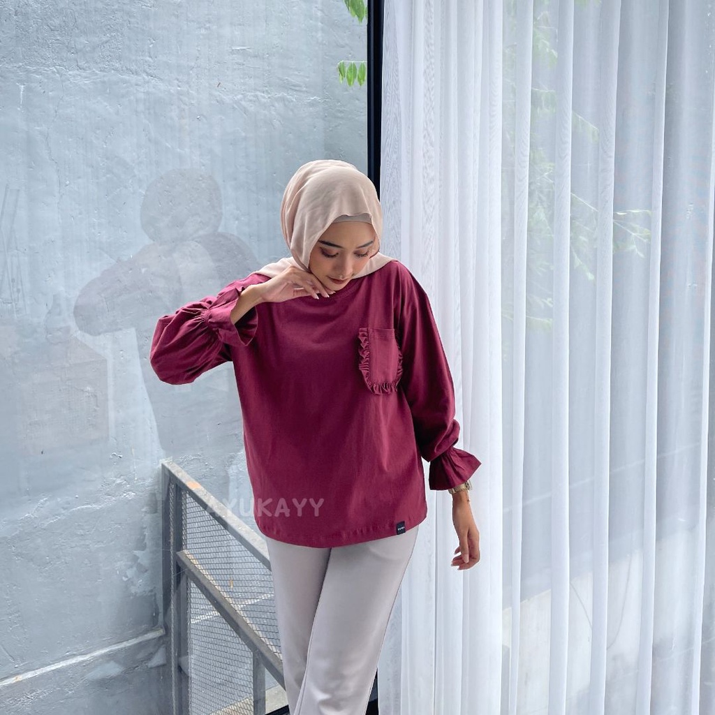 Aleka Blouse By Ayukayy Tangan Kerut