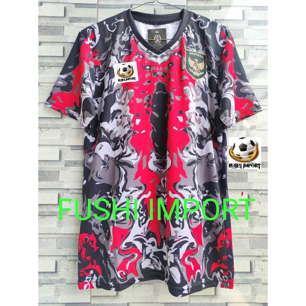 Jersey Baju Bola Timnas Indonesia Pre-Match Merah Shirt New 2022 2023 Grade Ori