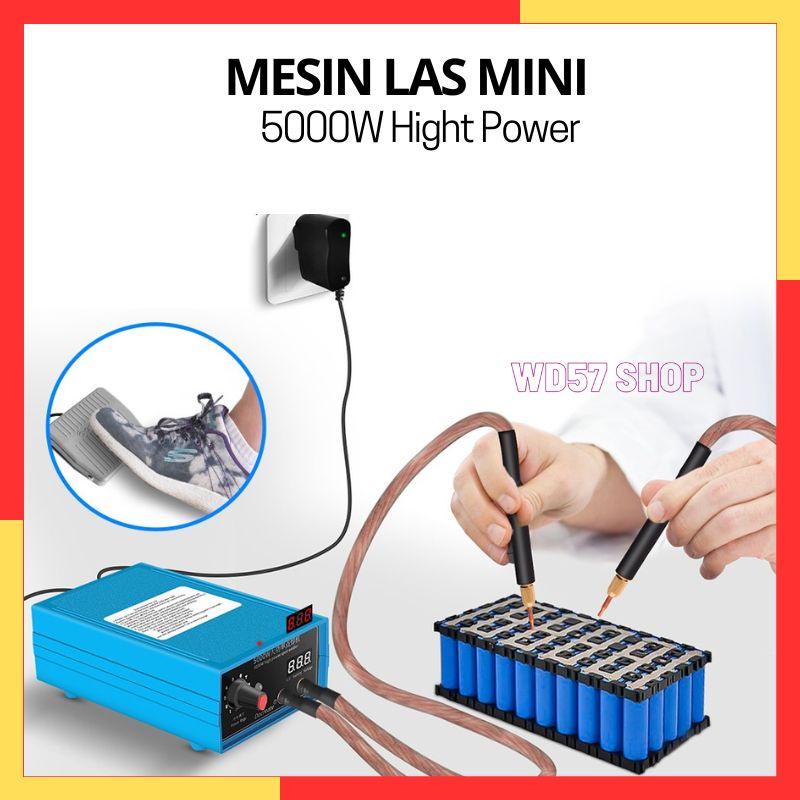 Alat Mesin Las Titik Mini Spot Welder Genggam Portable DIY Welding Pena Plat Baja Nikel Baterai 5000