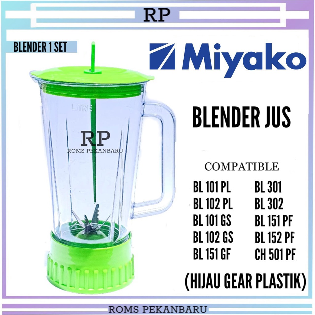 BLENDER MIYAKO JUS 1 SET GEAR PLASTIK-BLENDER JUS MIYAKO GEAR KARET