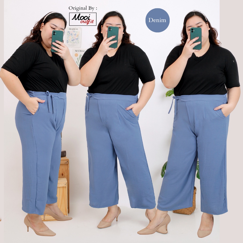 Celana Kulot Wanita Jumbo Crinkle Murah Kekinian