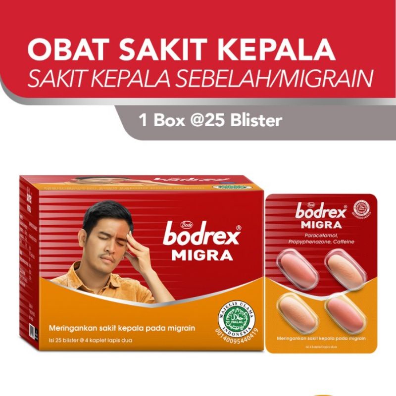 Bodrex Migra 1 Folding Box Isi 25 Blister @ 4 Kaplet