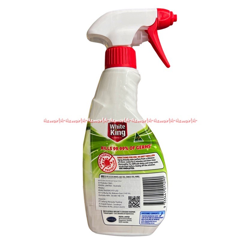 White King Disinfectant Cleaner 500ml Hospital Grade Citrus Multi Surface Cleaner Pembersih Serba Guna Membunuh Virus Whiteking