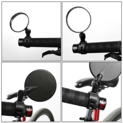 YUN Mall Spion Sepeda Bulat Rotasi 360 Adjustable Spion Jalu Sepeda Kaca Spion Bulat Untuk Handle Sepeda