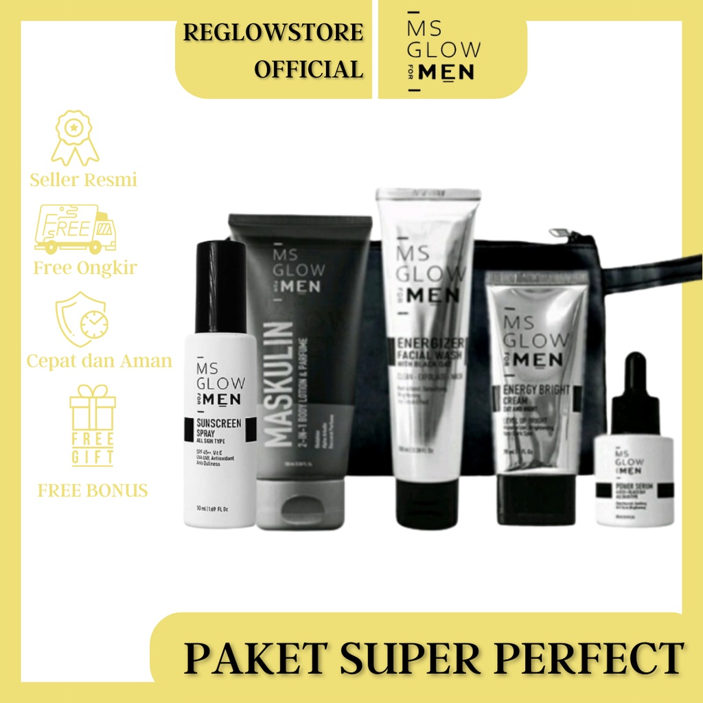 PAKET PERFECTO SUPER LENGKAP MS GLOW FOR MEN / MSGLOWMEN / MS GLOW MAN / MAS GLOW MEN / MS GLOW MEN 