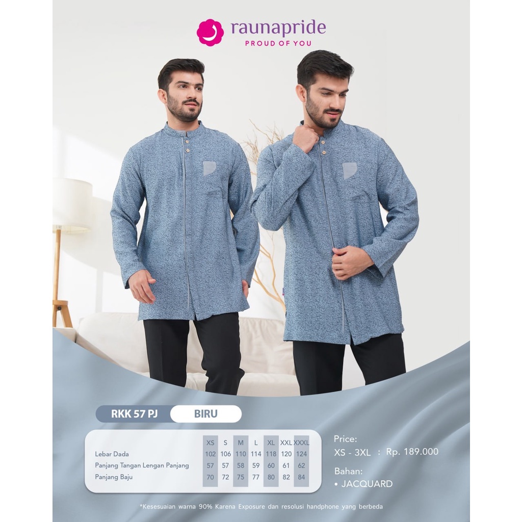 Baju  Gamis  Wanita Couple / Rauna  GD-57 Biru / Fashion Muslim 2023