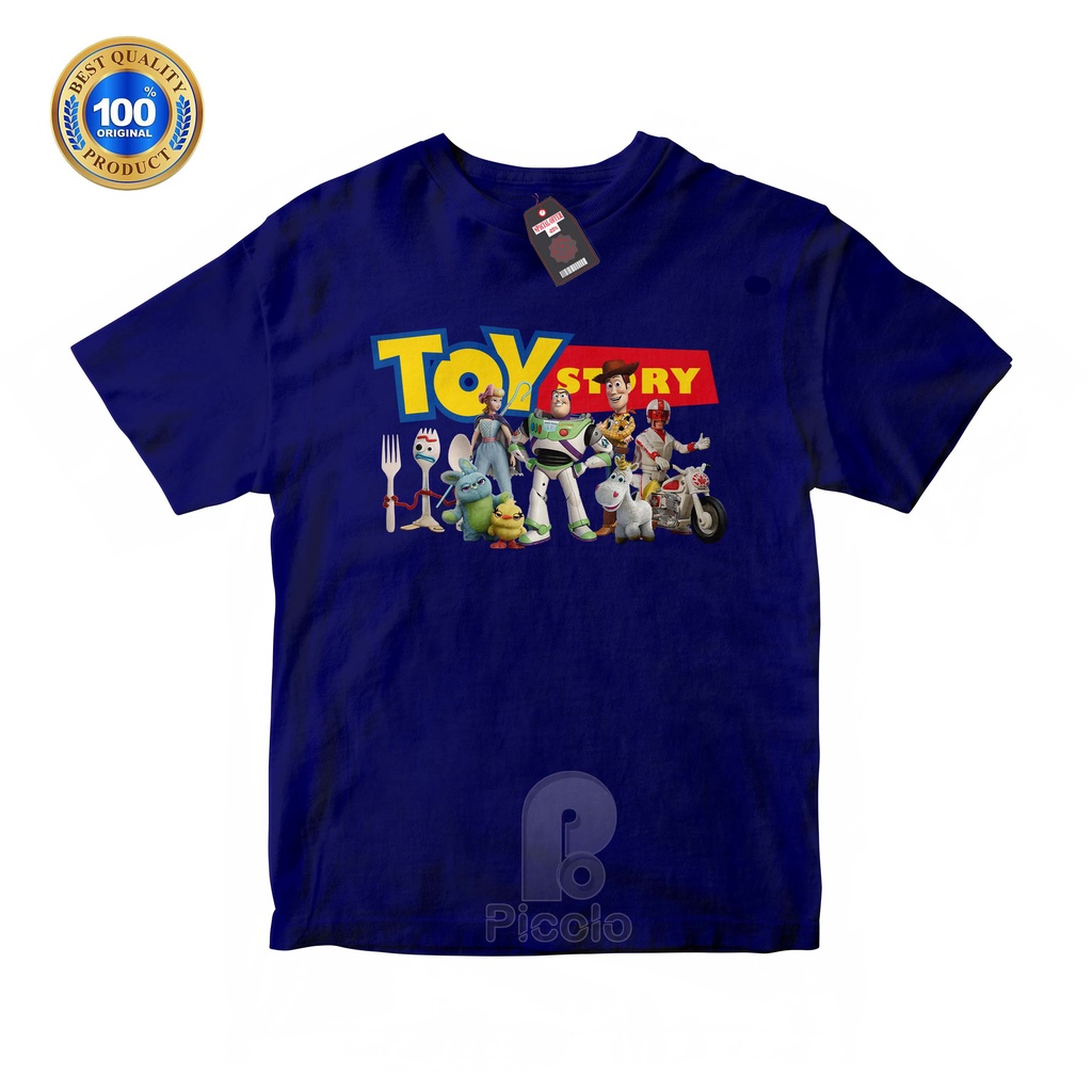 (FREE NAMA) BAJU KAOS ATASAN ANAK MOTIF KARTUN TOY STORY UNISEX Bahan COTTUN