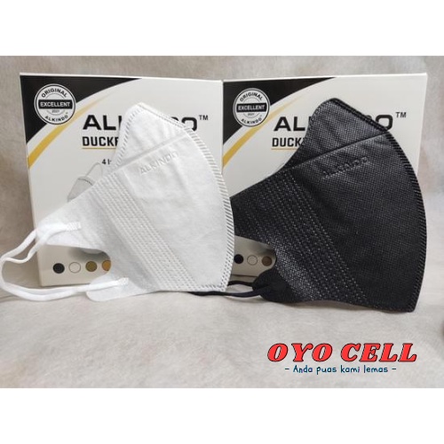 Masker duckbill 3 ply TIDAK ADA  Embos Merk hitam putih isi 50 pcs