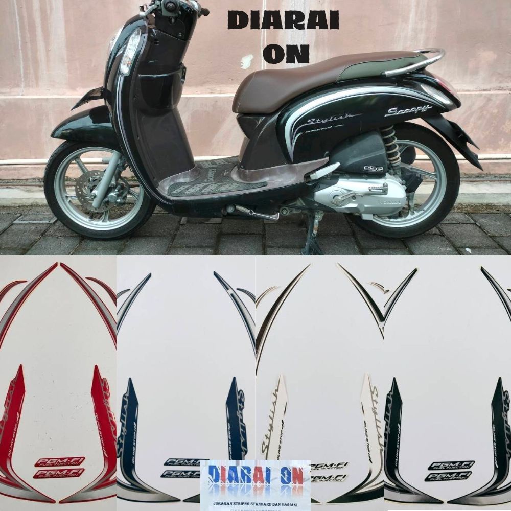 Striping Stiker Motor Scoopy Stylish - Scoopy 2016 Murah