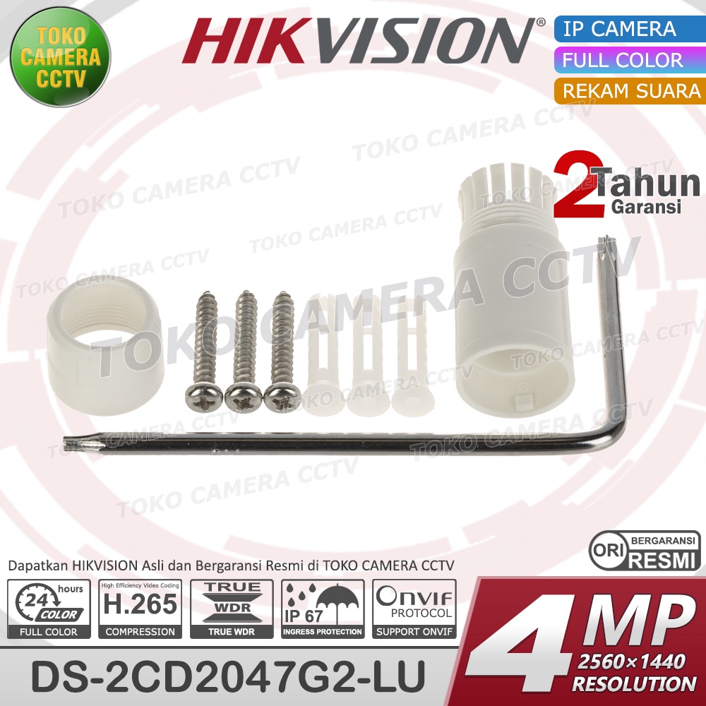 IP CAMERA 4MP COLORVU AUDIO HIKVISION DS-2CD2047G2-LU IP CAM POE