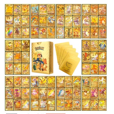 Terlaris 55 Cartas Pokemon Gold Cards V Vmax Pokemon Card Golden Kids Game