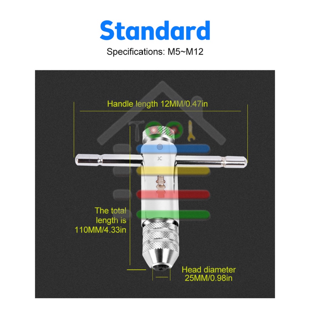 GAGANG HAND TAP T BESAR RATCHET M5-M12