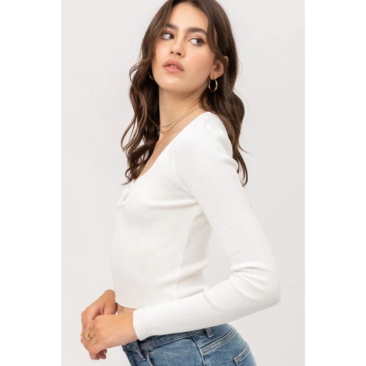 Forever21 Long Sleeve V-Neck Top