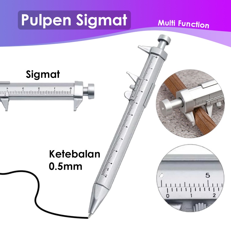 

Pulpen Jangka Sorong / Pena Sigmat Kaliper - Pen Ukur Milimeter mm - Sigmat Bolpoin Multifungsi Jangka Sorong Ruler Penggaris Penggaris Sigmat