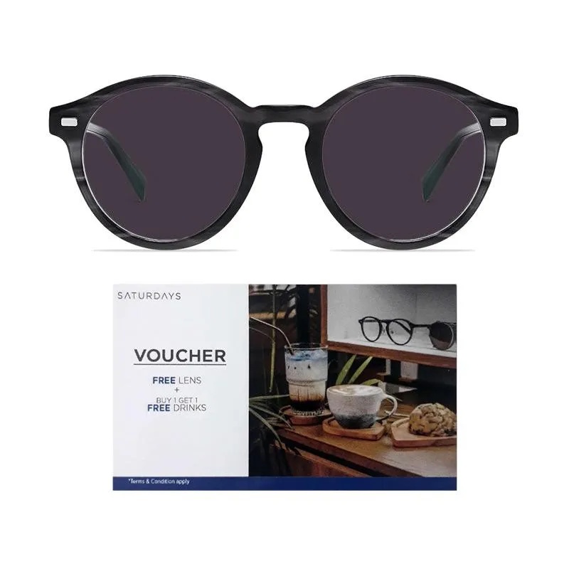 Saturdays Bristol Kacamata Sunglasses - Black Grey + Voucher
