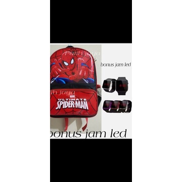 tas anak laki - tas anak Spiderman - tas sekolah anak - tas anak cowok - ransel sekolah anak (free jam)