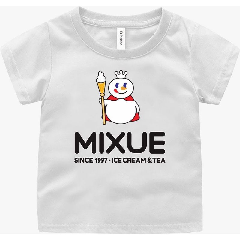 Kaos Anak Cowok/Cewek Gambar Mixue Besar Kaos Distro Anak Usia 2-10 Tahun Baju Oblong Anak