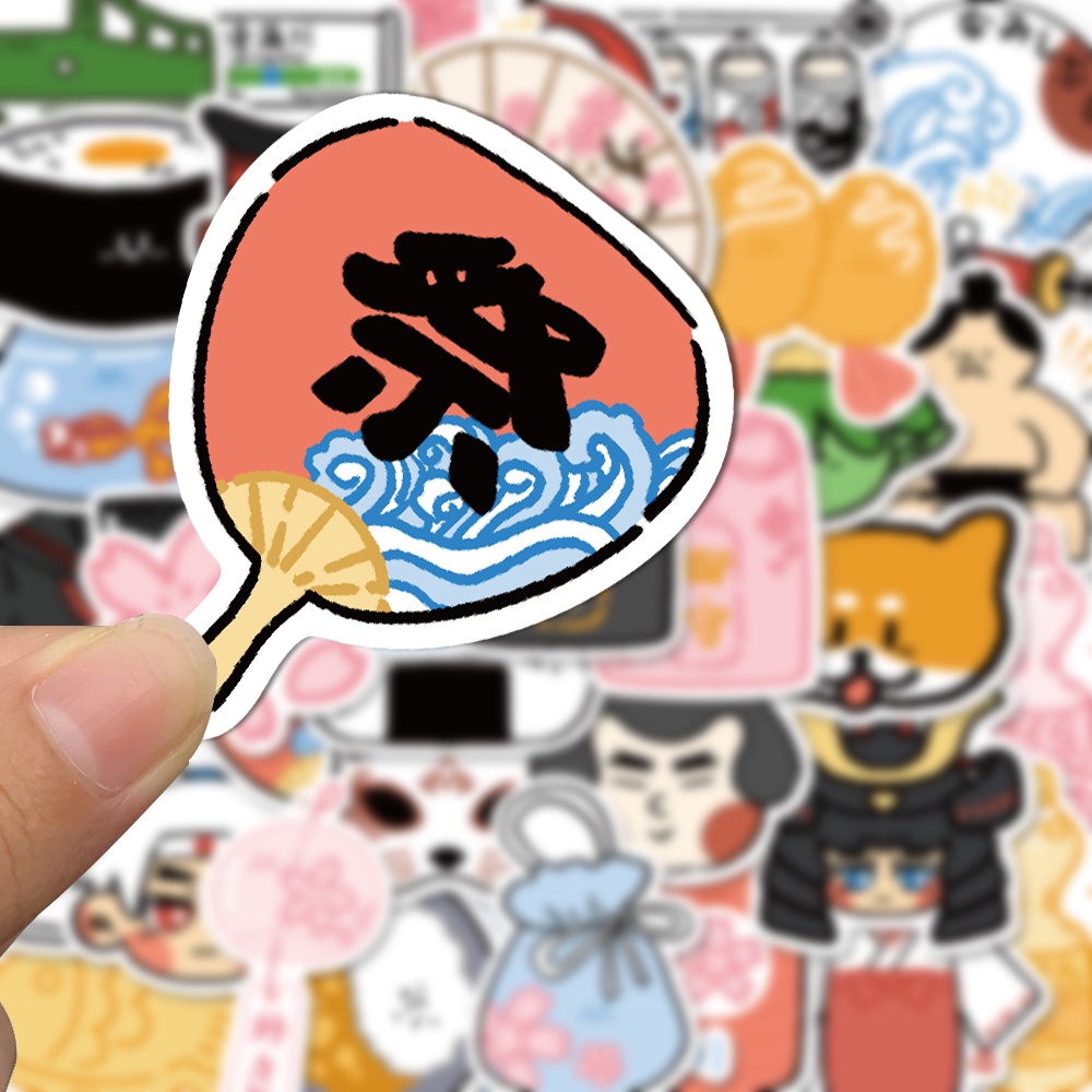50pcs Jepang Benda Kecil Kartun Stiker Handphone Laptop Dekorasi Tahan Air Decal