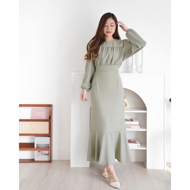 HYEJIN DRESS KOREAN LOOK STYLE / DRESS LEBARAN MURAH / DRESS KEKINIAN WANITA