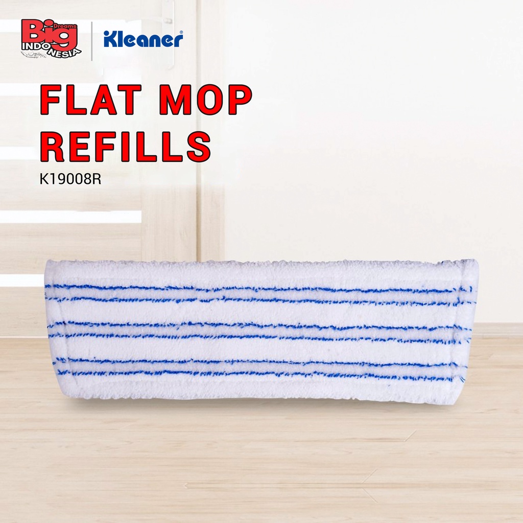 Refill Alat Pel Lantai 1 Pcs Microfiber Flat Mop Pembersih Lantai Kleaner K19008R