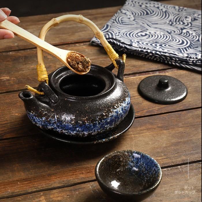 Yui Kettle Tea Pot Set / Teko Ketel Air Teh Ocha Kopi Keramik Jepang