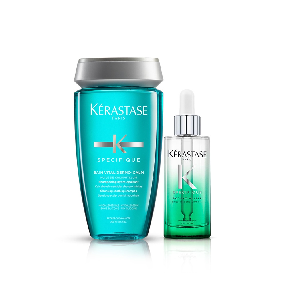 Kerastase Sensitive Scalp Care Duo Mini - Bain Vital Dermocalm 250ml &amp; Potentialiste Scalp Balancing Serum 30ml