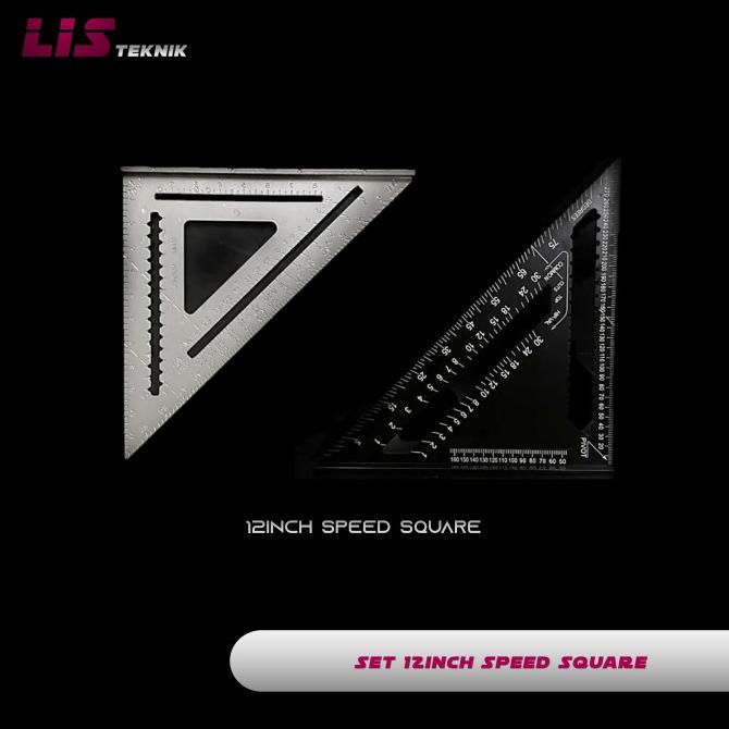 Speed Square 12 inch Woodworking Penggaris Siku Segitiga Tukang