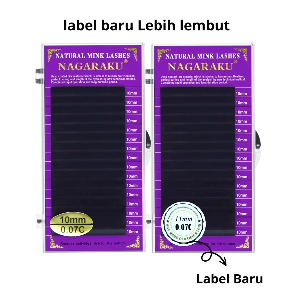 NAGARAKU C CURL BULU MATA EYELASH EXTENSION LABEL BULAT