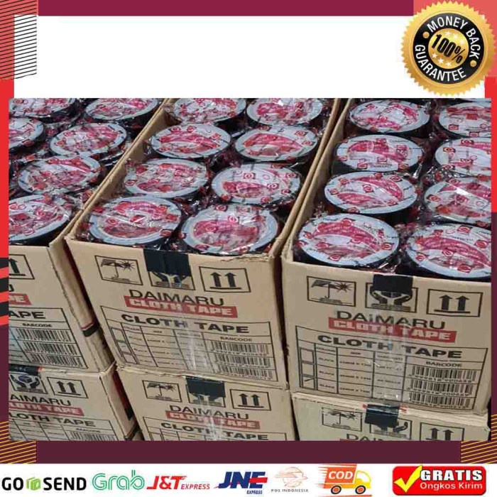 

Terlaris Lakban Jilid Kain Hitam Daimaru 2 Inch 48 X 12 Meter 1 Dus ( 60 Roll )