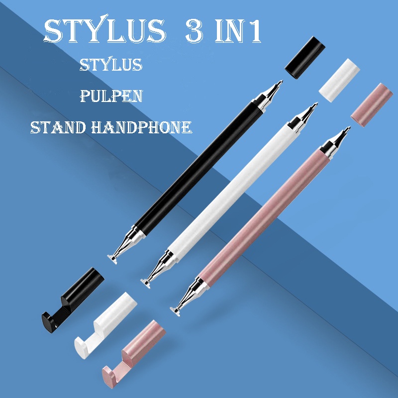 STYLUS PEN IPAD IPHONE ANDROID / PULPEN STYLUS HP 2 IN 1 QQ172 Image 3