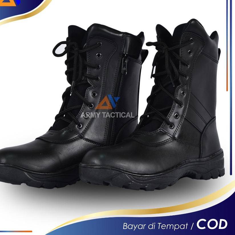 Discount Today Sepatu PDL TNI Model Jatah Pria Sepatu Satpam Security TNI AD Banser Resliting Hitam 